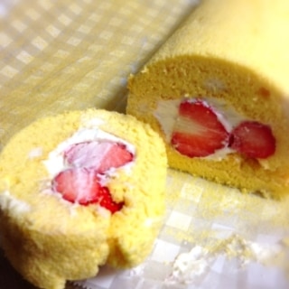 ふわふわ天ぷら粉シフォンロールケーキ
